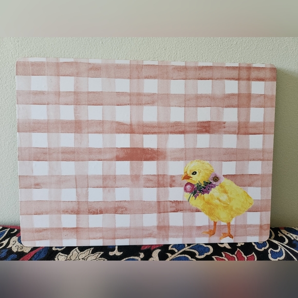 Easter placemats - set of 4. Pink sand yellow chick with cork on the back - Picture 1 of 7